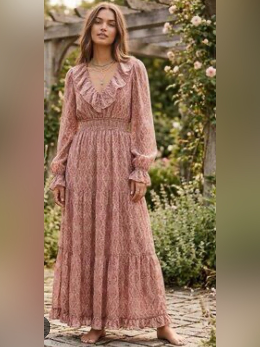 Anthropologie Moon River Woven Printed Maxi Dress Asymmetrical Tiers M